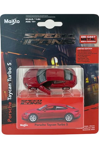 1:64 Speed Icons - Porsche Taycan Turbo S Kırmızı