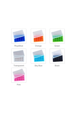 Xiyyadms 15 Izgara Silikon Buzluk Kalıbı, Çıkarılabilir Kapaklı, Kolay Buz Çıkarımı, Yiyecek Dereceli Materyal, Ev Ve Restoran Kullanıma Uygun Çok Renkli