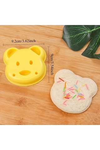 Trendooze Sevimli Ayı Şekilli Sandviç Kalıbı Sarı 1 Adet Mükemmel Sandviçler İçin Kolay Mutfak Aleti Gaojunshop01
