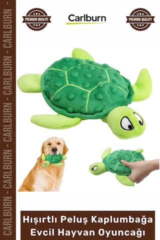 Petshop Yumuşak Sesli Diş Kaşıyıcı Köpek Eğitici Hışırtlı Peluş Kaplumbağa Evcil Hayvan Oyuncağı