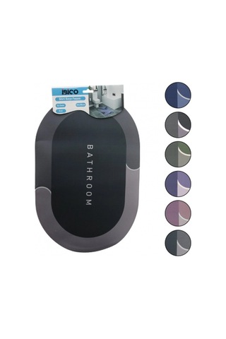 Oval - Mat Renkler 38x58cm Su Emici - Sihirli Banyo Paspası Elastik 5324 1239564