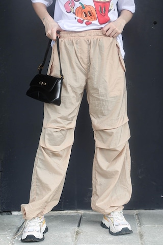 Madmext Bej Paraşüt Jogger Kadın Pantolon Mg1726-bej Bej