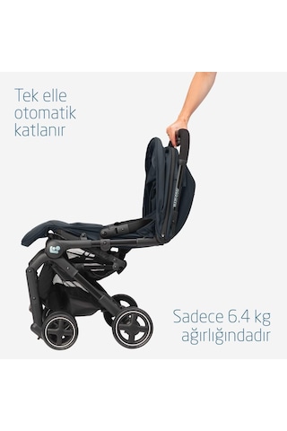 MaxiCosi Lara2 Ultra Kompakt Otomatik Katlanan Kabin Boy Seyahat Sistem Olabilen Bebek Arabası Essential Graphite