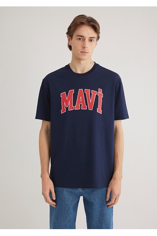 Mavi Mavi Logo Baskılı Koyu Lacivert Erkek T-shirt M0611711-84371 Koyu Lacivert
