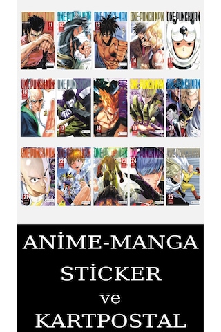 One Punch Man 11-25 Eksiksiz Manga Seti 15 Kitap / Tek Yumruk / Anime-manga Sticker Ve Kartpostal