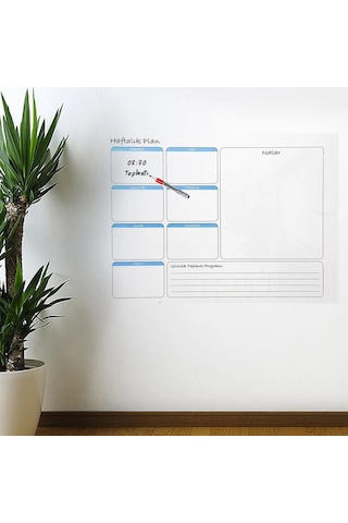 Stickerı Takvim X 56 Cm 70 Cm Haftalık Planlayıcı Manyetik Duvar