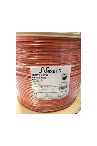 Nexans Nex1611tf5, Turuncu, Cat6, 500m, 23awg 0,58mm , Utp, %100 Bakır, Lszh Halogen Free, Makara, Kablo Diğer