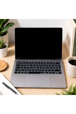 Macbook Klavye Koruyucu A1534 A1708 Uyumlu Türkçe F Baskılı Silikon Klavye Koruyucu Uk Enter Siyah