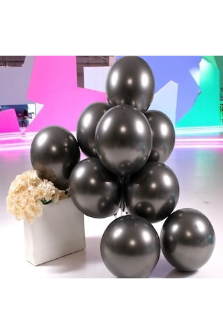 Ultra Yüksek Kalite 50adet Siyah Krom Balon Aynalı Balon Parlak Balon Metalik Balon Krom Siyah Balon Siyah