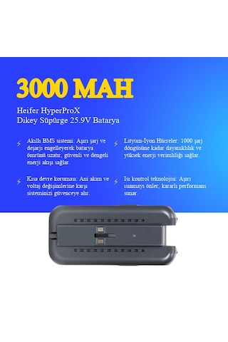 Heifer Hyperprox Dikey Süpürge 3000 Mah Batarya
