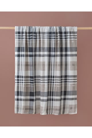 Nora Ekose Baskılı Supersoft Tv Battaniye 120x160 Cm Krem-siyah