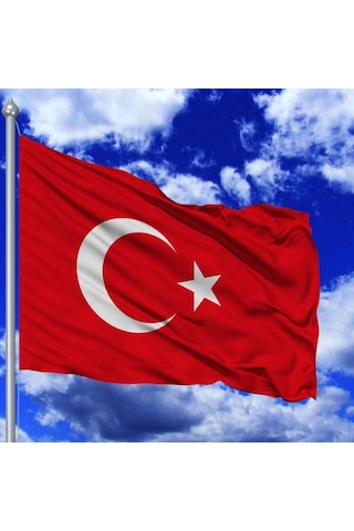 80x120 Cm Raşel Türk Bayrağı Kenarı Dikişli Yurt 80x120