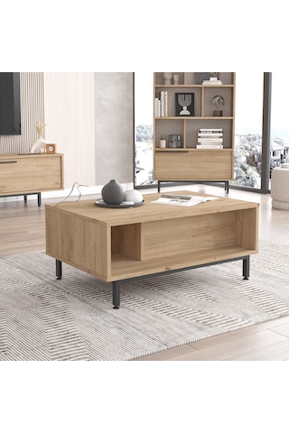Robin Home Lidya Orta Sehpa Metal Ayaklı Kapaklı Sepet