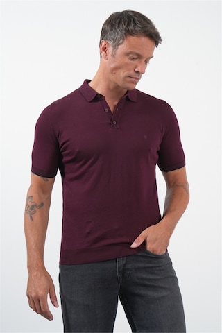 İmza Bordo Polo Yaka Kısa Kol Örme Comfort Fit %100 Pamuk Kazak 1012260151