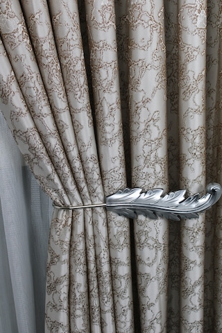 Jakar Fonluk Sahil Desen 1/3 Sıklık Korniş İçin Tek Kanat Kahverengi