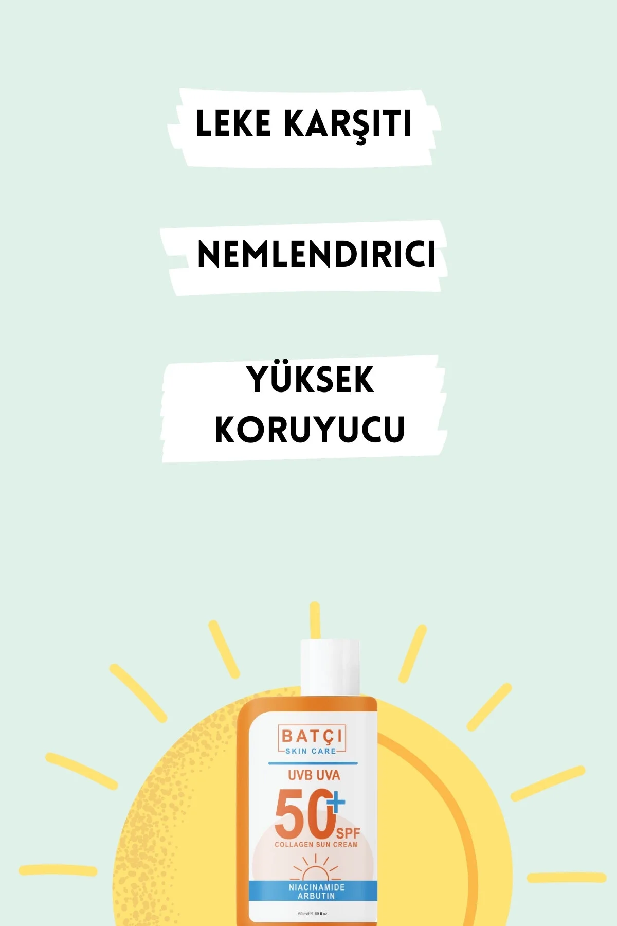 Nemlendirici Ve Leke Karşıtıcı Yüksek Koruyuculu 50 Spf+ Güneş Kremi 50ml