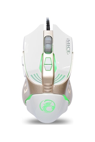 İmıce V5 Usb 7 Düğmeler 4000 Dpı Kablolu Optik Renkli Arka Işık Oyun Faresi Bilgisayar Pc Dizüstü Bilgisayar İçin Beyaz Diğer