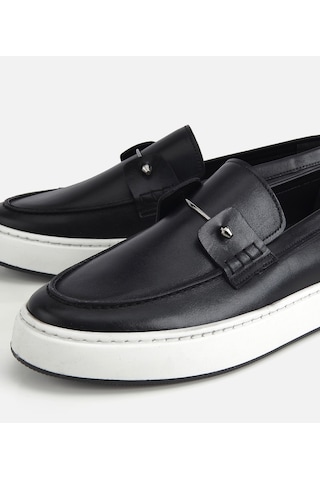 Hotiç Erkek Deri Siyah Metal Detaylı Günlük Loafer 02ayh320290a100 02ayh320290a100 Siyah