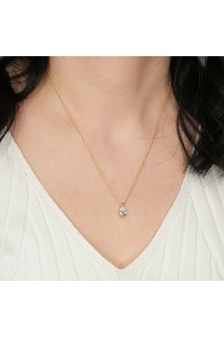 Kuvars Taşlı Gümüş Kolye Gm20