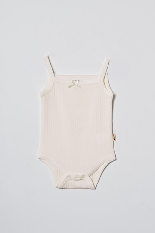 Babycosy Organic Wear Bebek 2li Askılı Zıbın Body %100 Organik Pamuk - Bebek Ve Yenidoğan Serisi - Csym31123 Ekru