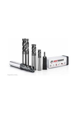8 Mm 63 Boy Karbür Parmak Freze Chatter Free 4 Ağız Alcrn Kaplama Değişken Helis Pahlı Köşe Cnc Freze Ucu