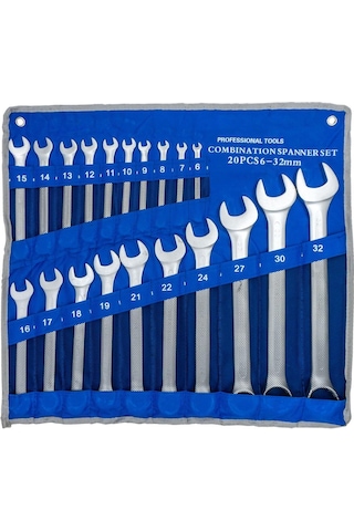 6038 Kombine Anahtar Takımı 6-32 Mm 20 Parça Bez Çantalı