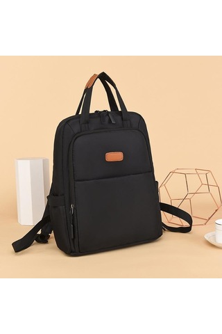 Siyah Yogodlns Trendy Yeni Oxford Sırt Çantası Kadın Büyük Kapasiteli Okul Düz Renk Gezi Seyahat Dizüstü Sırt Çantası Siyah