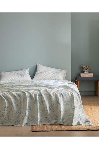 Berne Tek Kişilik Pamuklu Ecocell Baskılı Pike Takımı - Mint Yeşili 8684427025321 Yeşil