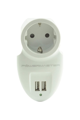Powermaster PM-16895 2xUsb Tekli Akım Korumalı Priz Beyaz
