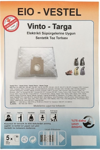 X-Bag Vestel Uyumlu Vivo 2200 Süpürge Toz Torbası 20 Adet Standart