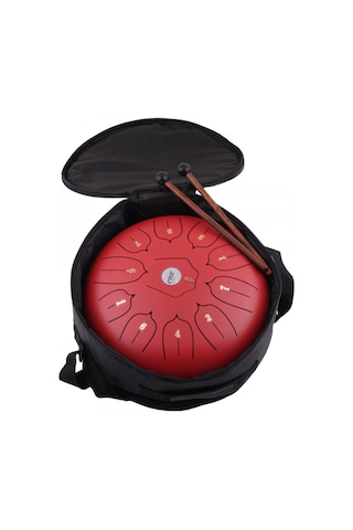 Cox Cstd-red Steel Tongue Drum Kırmızı Çelik Dil Davulu Rahatlatıcı Tonlar Tokmak Dahil