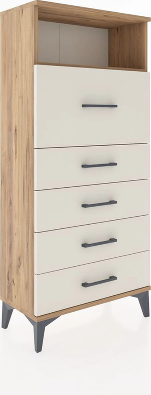 Hyperion Dolap Tek Raflı 5 Çekmeceli 60x44x134 Çam-aytaşı Çam