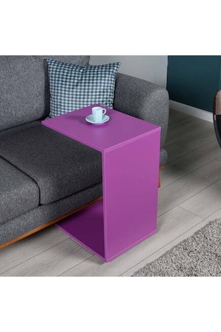 Çok Amaçlı Tekerlekli C Koltuk Sehpası-mor 35x62x45 Cm Gxyxd Pembe