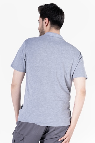Yıldırımlar T-shirt %100 Pamuk Polo Yaka Fleto Cepli %100 Pamuk Gri Melanj