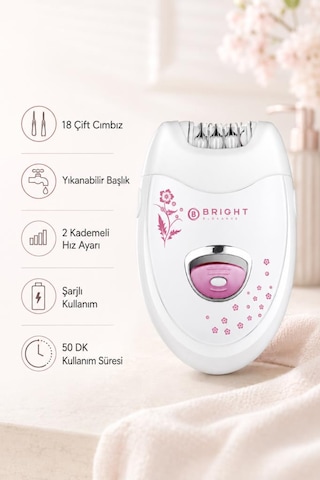 Bright Elegance Be-1196 Kablolu / Kablosuz Şarjlı 2 Kademe 18 Çift Cımbız Epilasyon Aleti