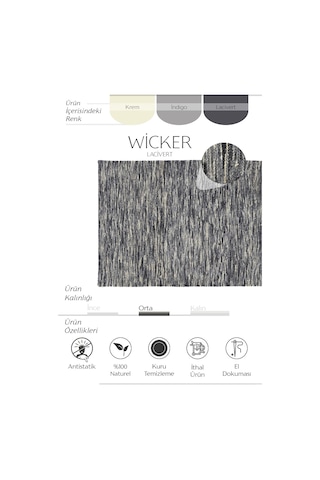 Cool Halı Wicker Lacivert Natural Jüt Halı Yolluk El Dokuma Jüt Kilim Hasır Halı Bohem El Halısı Otantik Halı Lacivert