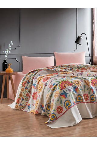 Loyal Home Çift Kişilik 4 Parça Pike Takımı 200x240 Cm Pembe