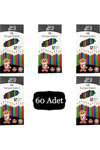 Gen-of Hb Köşeli Kurşun Kalem Gen-6000 60 Adet