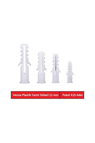 Venoa Db12 Plastik Dübel 12 Mm Paket 25 Adet