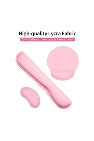 Besthome1 Ergonomik Klavye Bilek Destekli Mouse Pad Seti - Hafıza Köpüğü, Kaymaz Lastik Taban, Gri Renkli 3'lü Paket