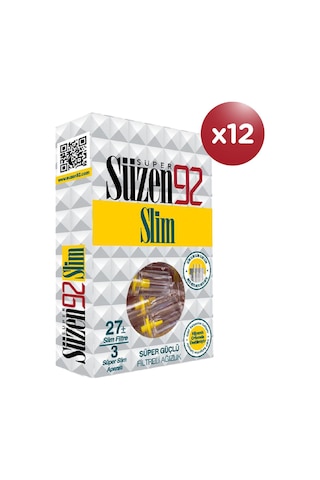 Süzen92 Sigara Ağızlığı Filtresi Slim 27x12 Bundle