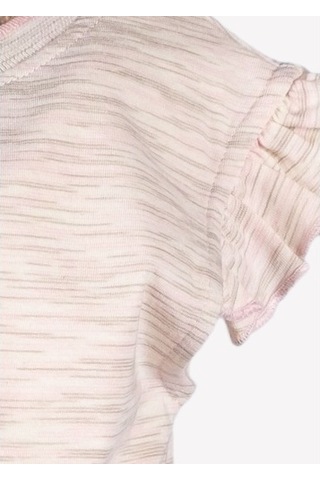 Kız Çocuk Yazlık Fırfırlı Organik T-Shirt Pembe