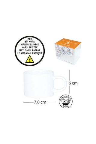Sublimasyon Porselen Beyaz Sweet Fincan - Kutulu