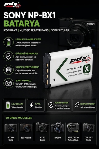 Pdx Sony Np-bx1 Batarya Kompakt Sony Uyumlu