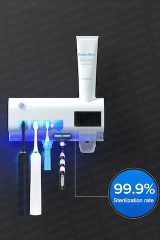 Akıllı Uv Sterilizatör Diş Macunu Sıkacağı Güneş Enerjili Uv Sterilizatör 4'lü Diş Fırçası Tutucu Çok Renkli