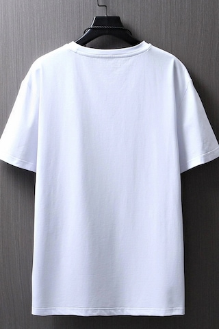 Erkek Ny Baskılı Oversize Tshirt Beyaz