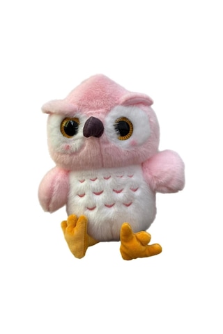 Sevimli Oturabilen Uyku Arkadaşım Baykuş 30 Cm Peluş Oyuncak Pembe