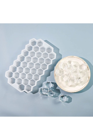 Silikon Petek Buz Küpü Tepsisi Kapaksız Silikon Buz Kalıbı 37 Li Çok Renkli