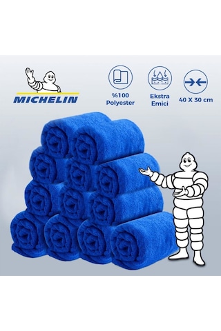 Michelin Mc3504 40x30cm Süper Emici Mikrofiber Havlu, 12 Adet Fr Mc3504