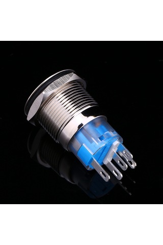 Moveevo 19mm Delikli Su Geçirmez Mavi Led Basma Anahtarı, Bakır Kaplama, Otomatik Yenilenme, Endüstriyel Araçlar Ve Modifikasyonlar İçin